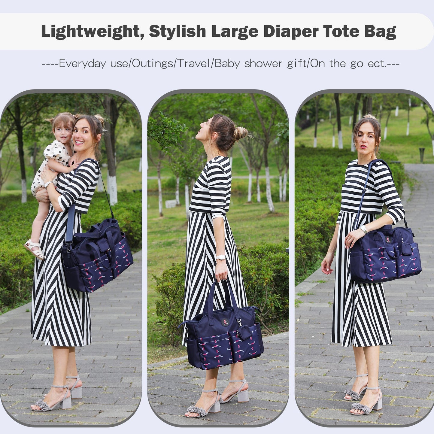 SUPROMOMI Diaper Bag Tote (Navyblue)